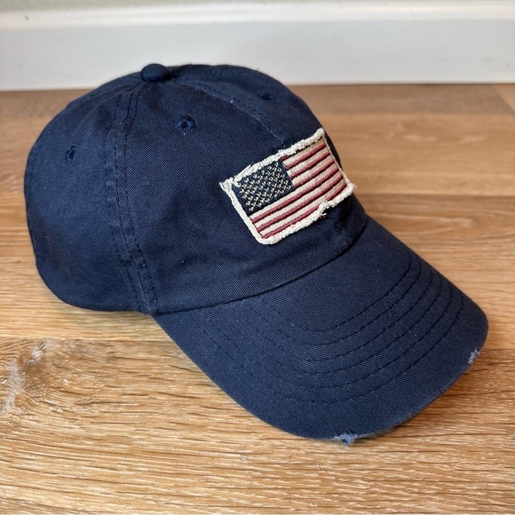 Dorfman Pacific Unisex Washed Frayed Bill USA American Flag Baseball Cap Hat - Picture 5 of 11